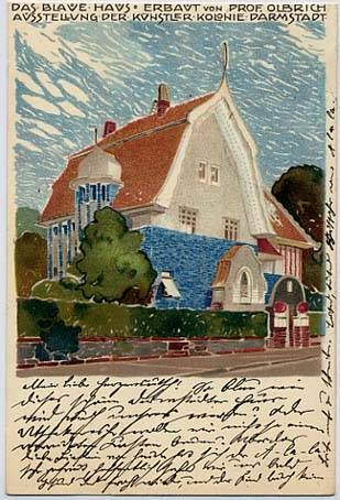 Darmstadt Kunstlerkolonie Das Blaue Haus Ansichtskarte Postcard O